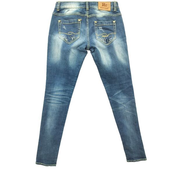 Ruba Cuori Faded Women's Jeans Size S Pistol leg Denim light Blue - Picture 7 of 11